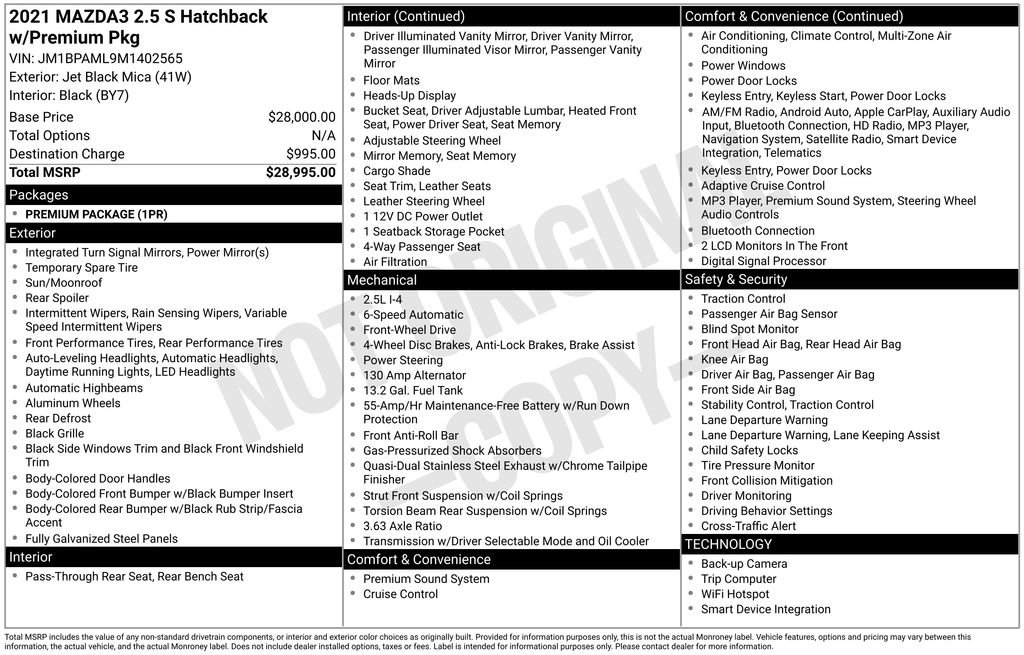 Used 2021 MAZDA MAZDA3 s image 38