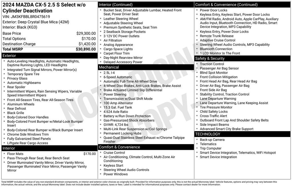 Used 2024 MAZDA CX-5 AWD 2.5 S w/ Select Package image 7