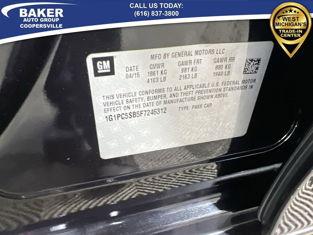 Used 2015 Chevrolet Cruze LT w/ Sun And Sound Package image 30