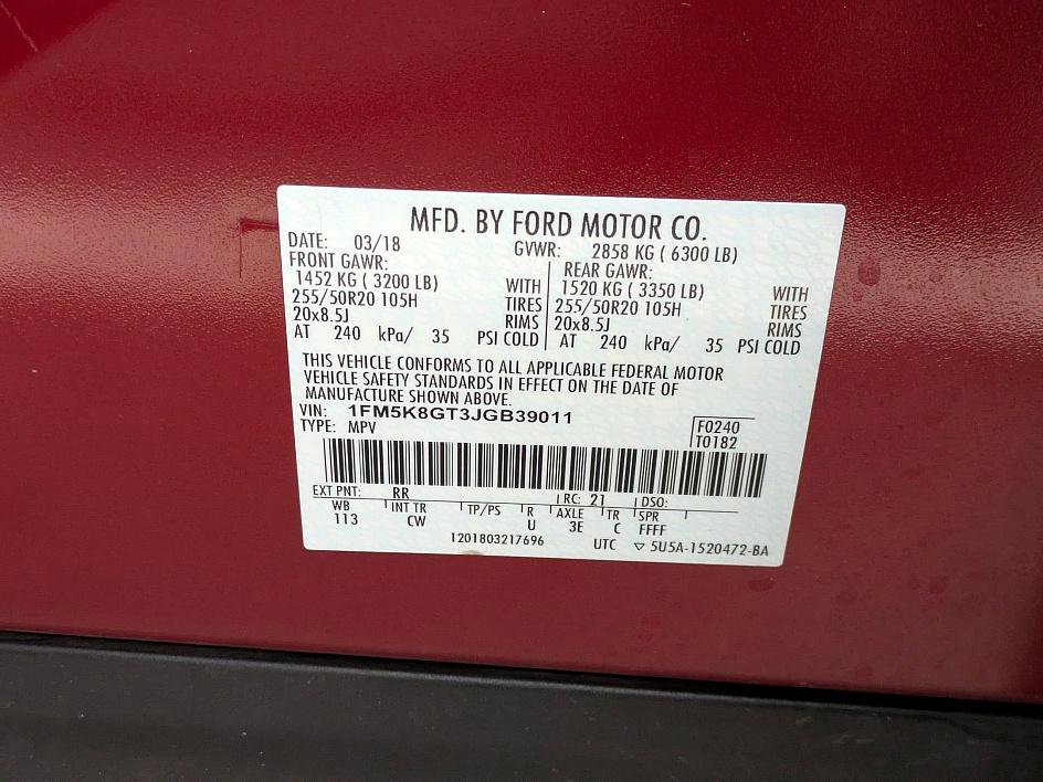 Used 2018 Ford Explorer Sport w/ Equipment Group 401A image 33