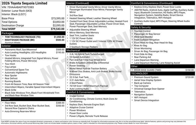 Used 2026 Toyota Sequoia Limited w/ Tow Technology Package image 7