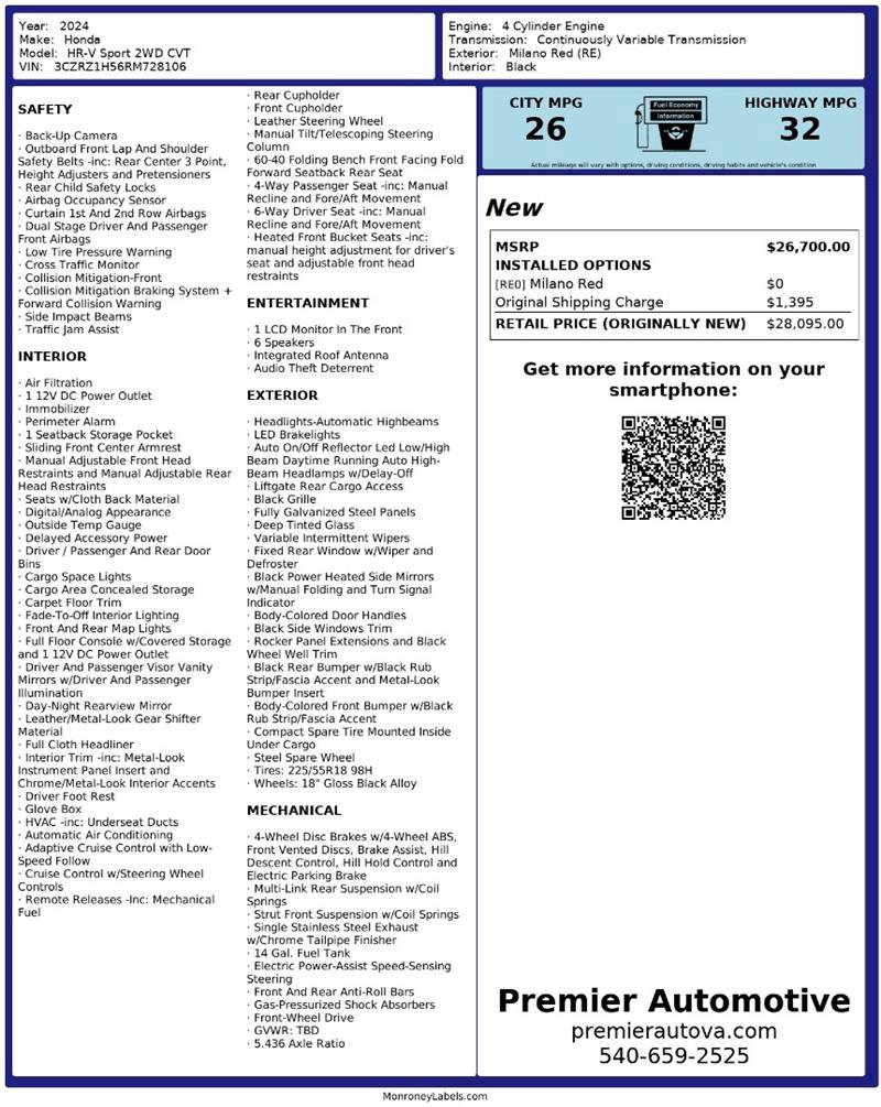 Used 2024 Honda HR-V Sport image 2