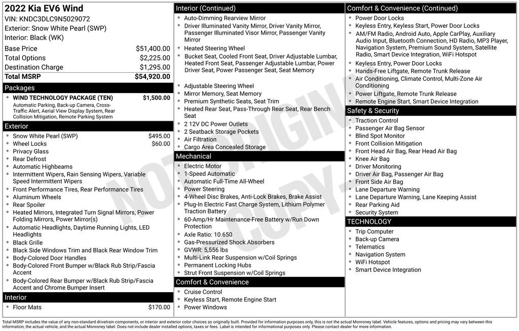 Used 2022 Kia EV6 Wind w/ Wind Technology Package image 48