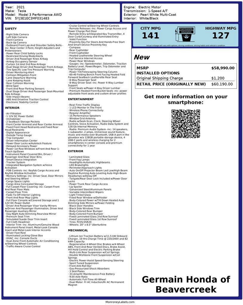 Used 2021 Tesla Model 3 Performance image 30