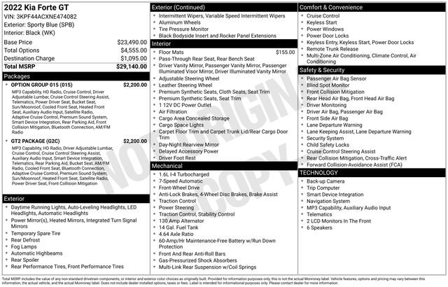 Used 2022 Kia Forte GT w/ GT2 Package FWD image 28