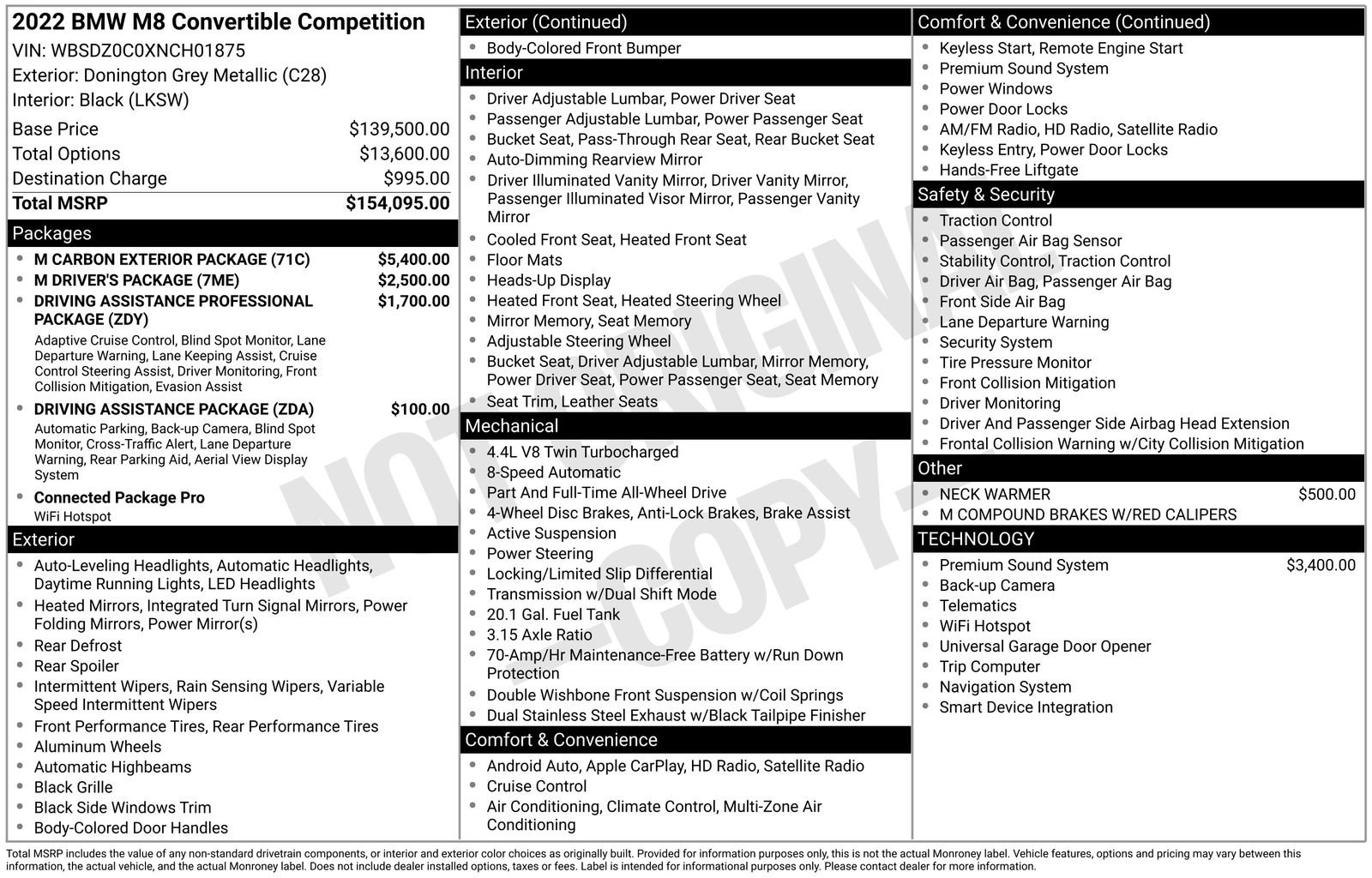 Used 2022 BMW M8 Competition w/ M Carbon Exterior Package image 3