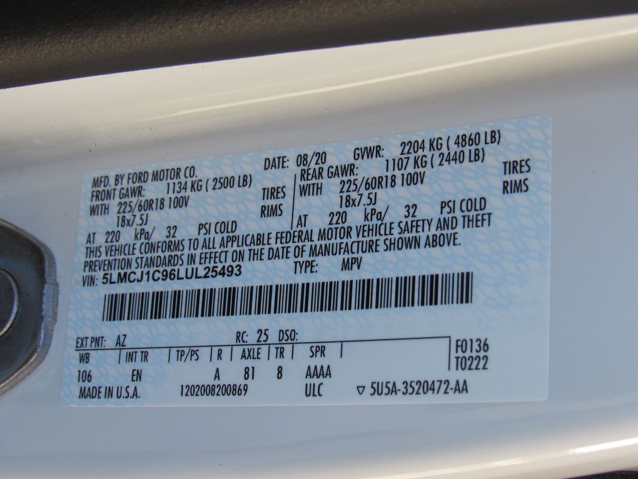 Certified 2020 Lincoln Corsair FWD w/ Equipment Group 101A image 14