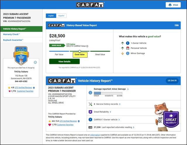 Used 2023 Subaru Ascent Premium w/ Convenience Package image 11