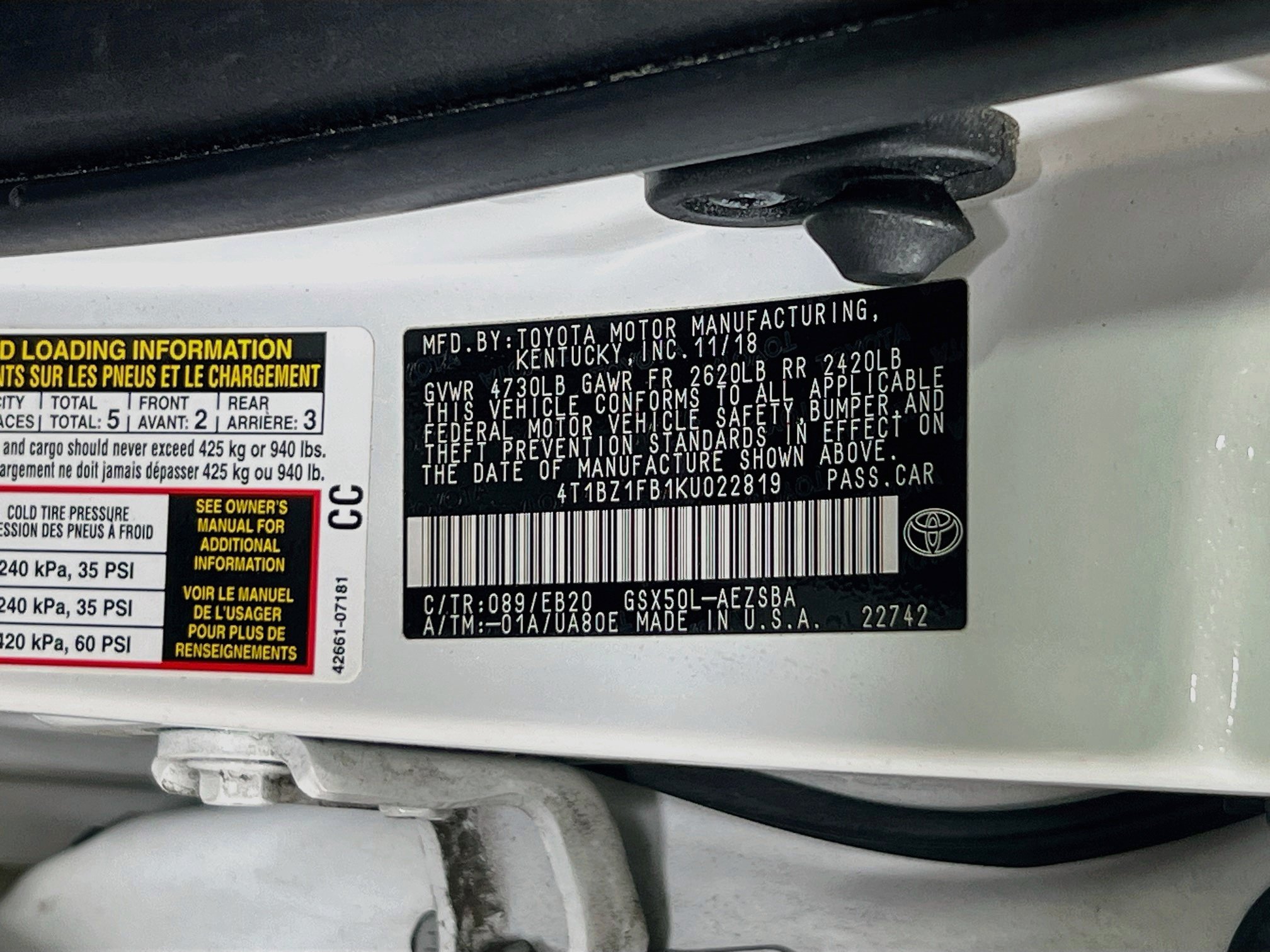 Used 2019 Toyota Avalon Touring w/ All Weather Liner Package FWD image 32