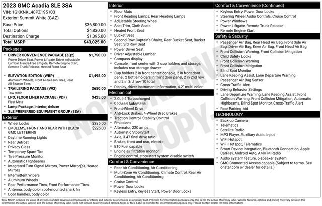 Used 2023 GMC Acadia SLE w/ Driver Convenience Package FWD image 13