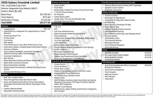 Used 2020 Subaru Crosstrek 2.0i Limited image 6