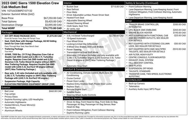 Used 2023 GMC Sierra 1500 Elevation w/ X31 Off-Road Package image 26