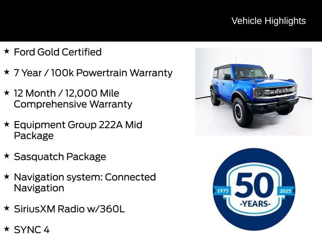 Certified 2023 Ford Bronco Big Bend w/ Sasquatch Package image 6