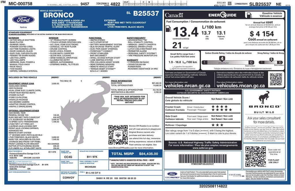 Used 2025 Ford Bronco Badlands AWD/4WD image 76
