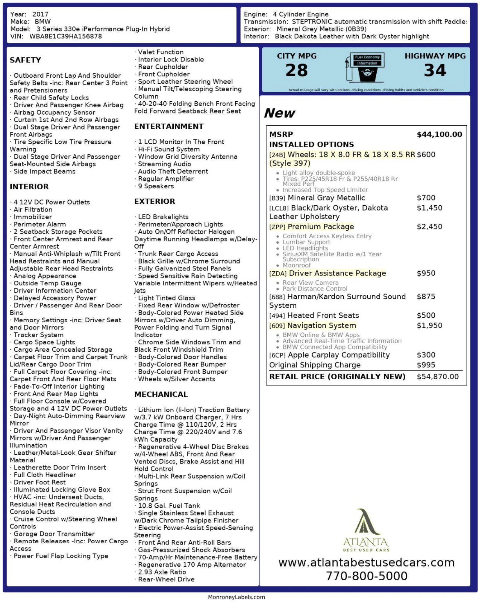 Used 2017 BMW 330e image 52