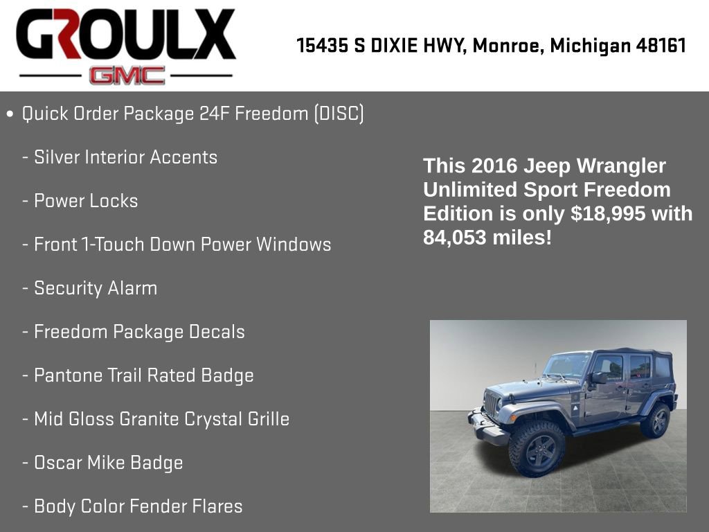 Used 2016 Jeep Wrangler Unlimited Freedom Edition image 15