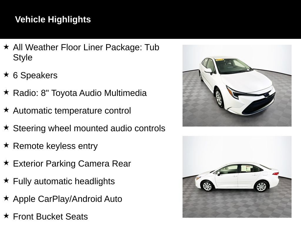 Used 2025 Toyota Corolla Hybrid Sedan FWD image 2