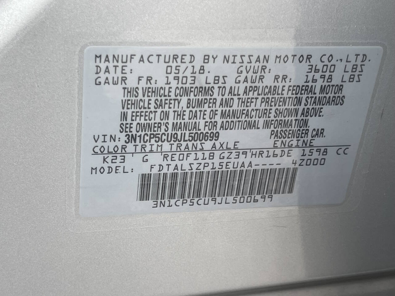 Used 2018 Nissan Kicks SV FWD image 28