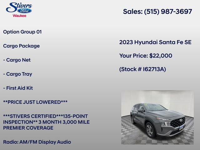 Used 2023 Hyundai Santa Fe SE w/ Cargo Package FWD image 8