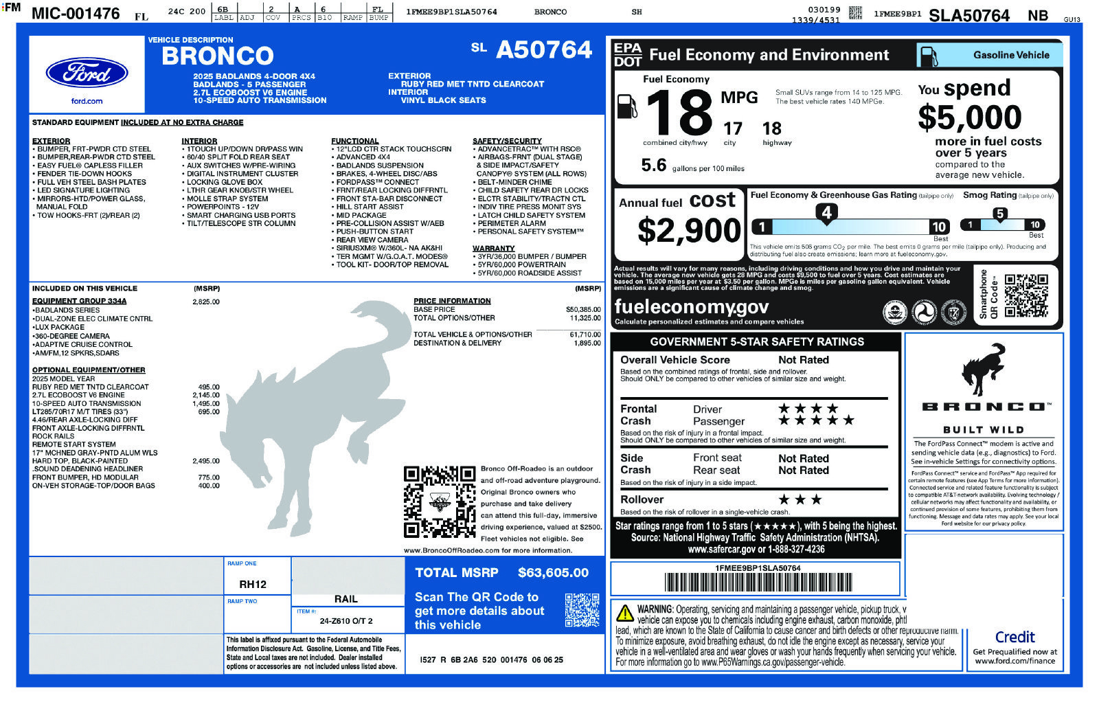 Certified 2025 Ford Bronco Badlands AWD/4WD image 27