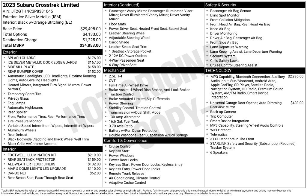 Certified 2023 Subaru Crosstrek 2.5i Limited AWD/4WD image 32