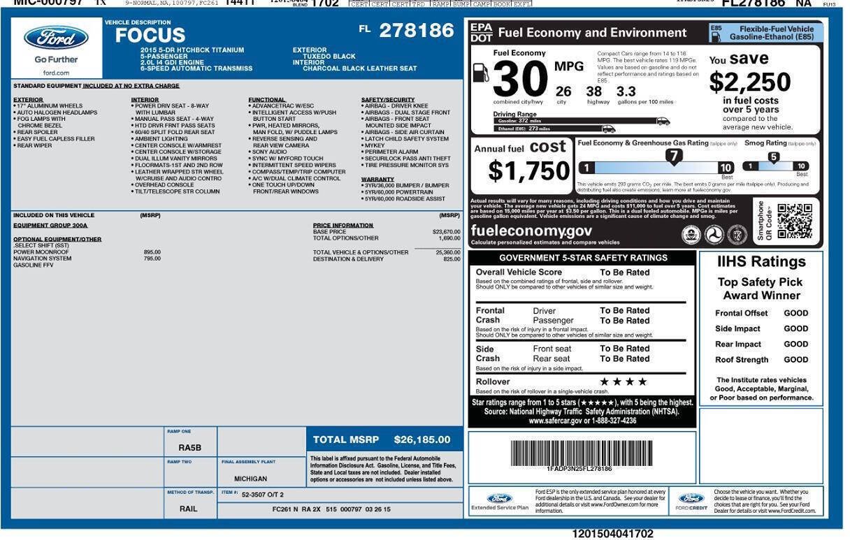 Used 2015 Ford Focus Titanium FWD image 3