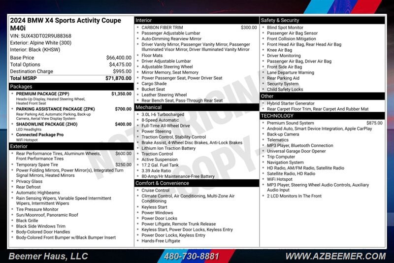 Used 2024 BMW X4 M40i w/ Premium Package AWD/4WD image 3