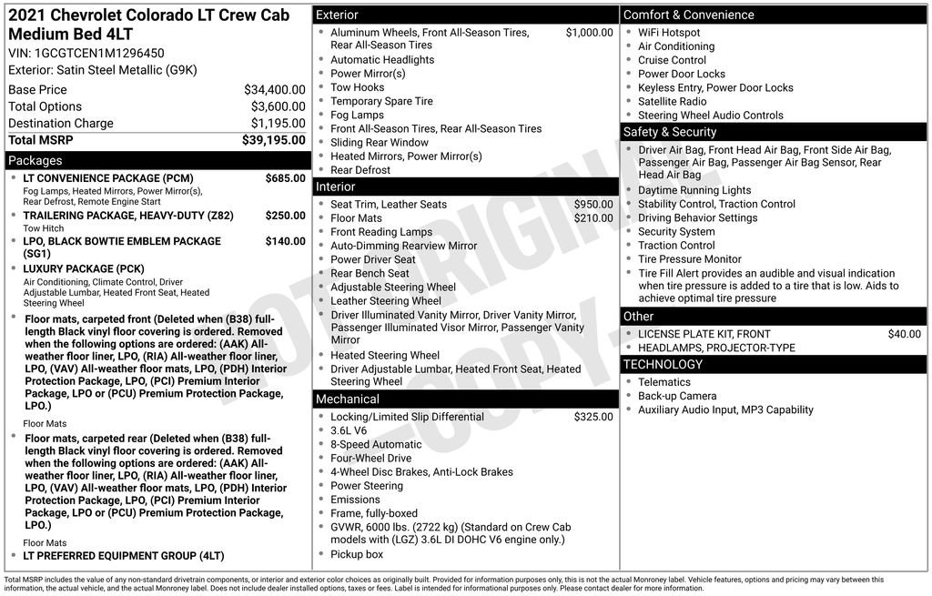 Certified 2021 Chevrolet Colorado LT w/ LT Convenience Package AWD/4WD image 2