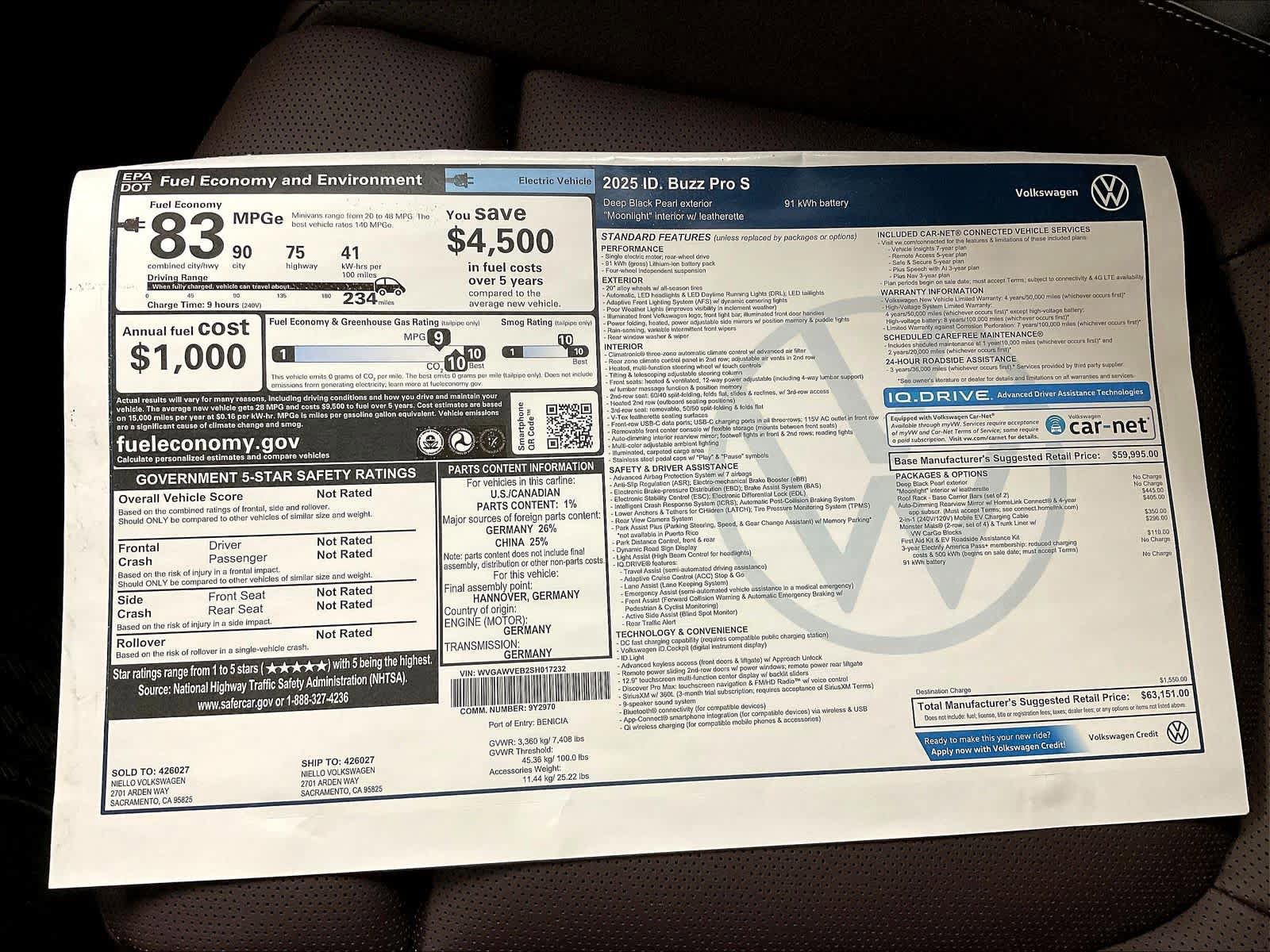 New 2025 Volkswagen ID. Buzz Pro S RWD image 34