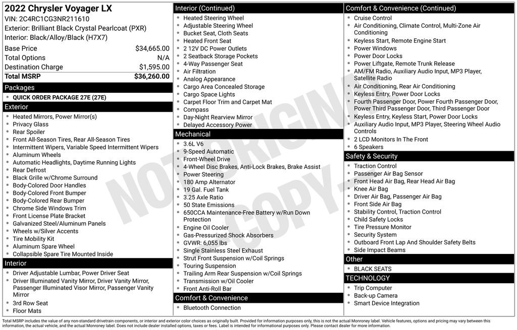 Used 2022 Chrysler Voyager LX FWD image 17