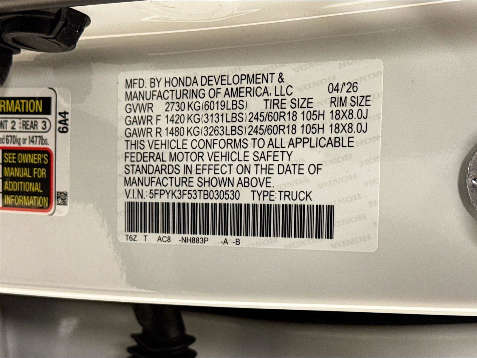 New 2026 Honda Ridgeline RTL image 30