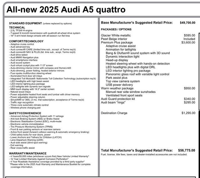 Used 2025 Audi A5 2.0T Premium Plus w/ Premium Plus image 4