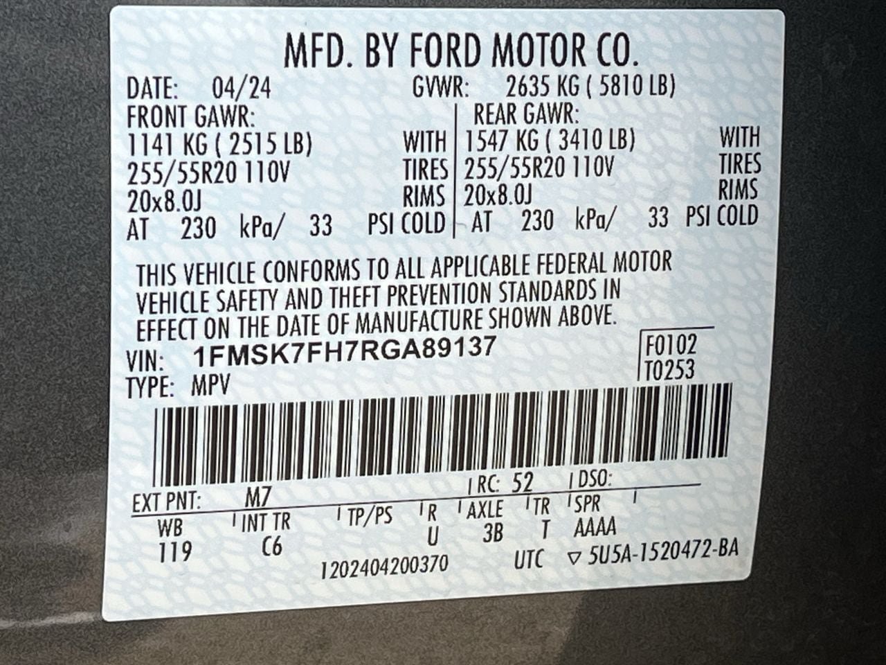 Used 2024 Ford Explorer Limited w/ Limited Technology Package RWD image 30