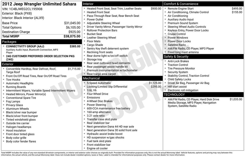 Used 2012 Jeep Wrangler Unlimited Sahara w/ Connectivity Group image 26