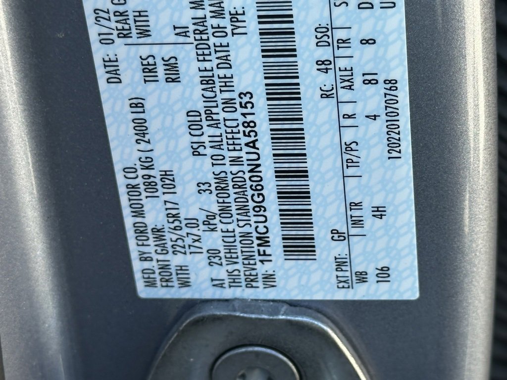 Used 2022 Ford Escape SE image 38