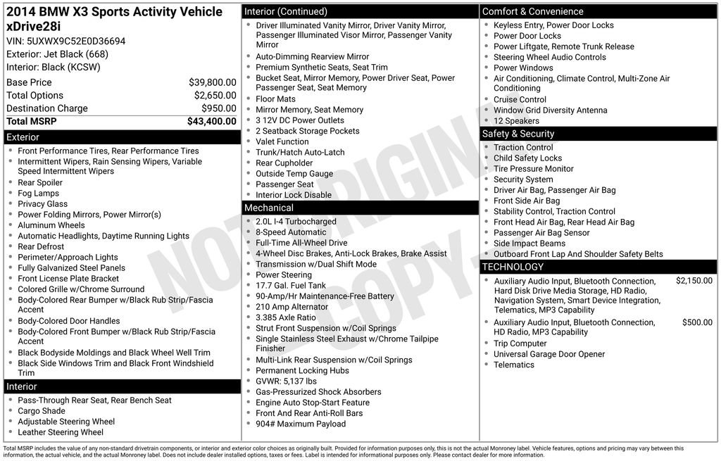 Used 2014 BMW X3 xDrive28i image 2