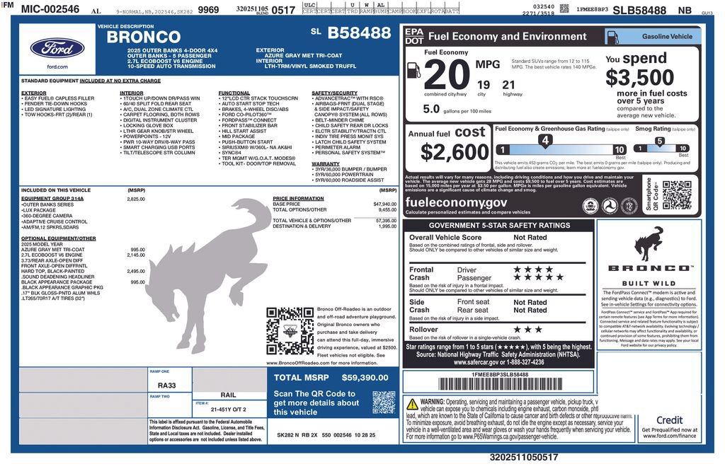 Used 2025 Ford Bronco Outer Banks AWD/4WD image 39