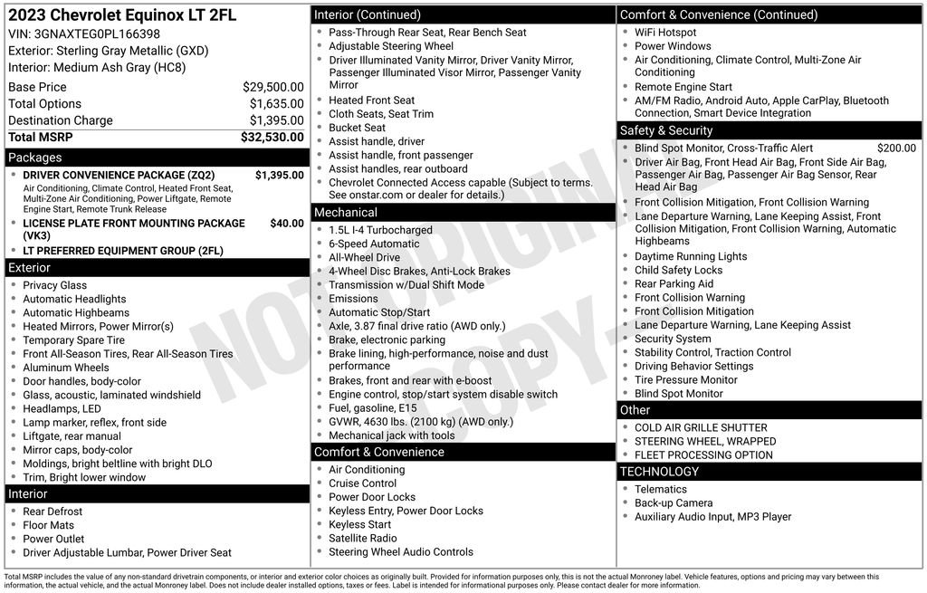 Used 2023 Chevrolet Equinox LT w/ Driver Convenience Package AWD/4WD image 2