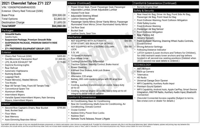 Certified 2021 Chevrolet Tahoe Z71 AWD/4WD image 43