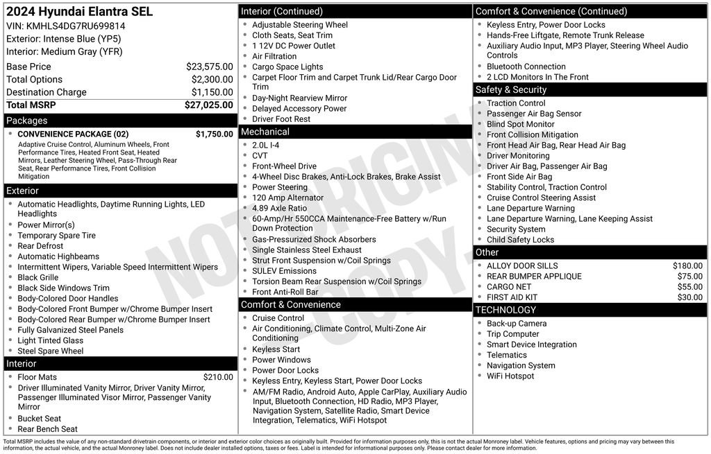 Certified 2024 Hyundai Elantra SEL w/ Convenience Package image 6