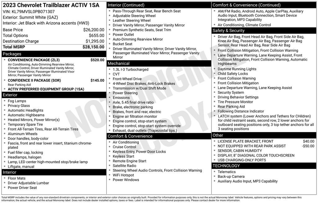 Certified 2023 Chevrolet TrailBlazer ACTIV w/ Convenience Package image 13