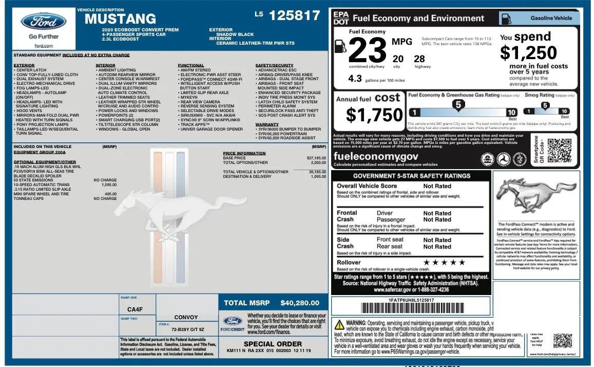 Used 2020 Ford Mustang Premium RWD image 9