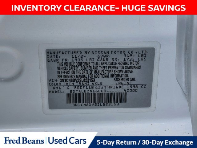 Certified 2025 Nissan Versa S w/ Trunk Package FWD image 35