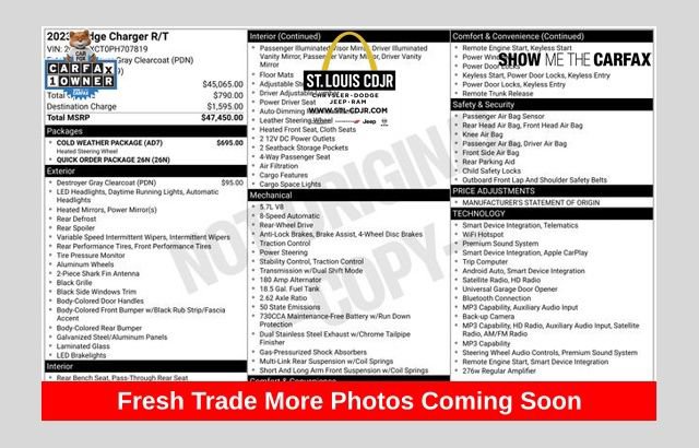 Used 2023 Dodge Charger R/T w/ Cold Weather Package RWD image 1