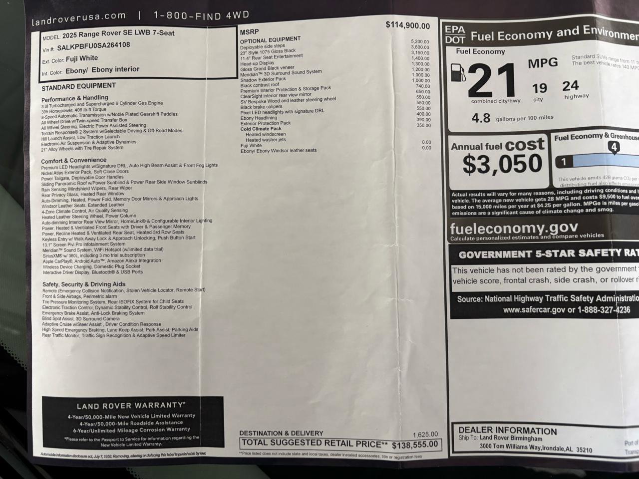 Used 2025 Land Rover Range Rover Long Wheelbase SE image 8