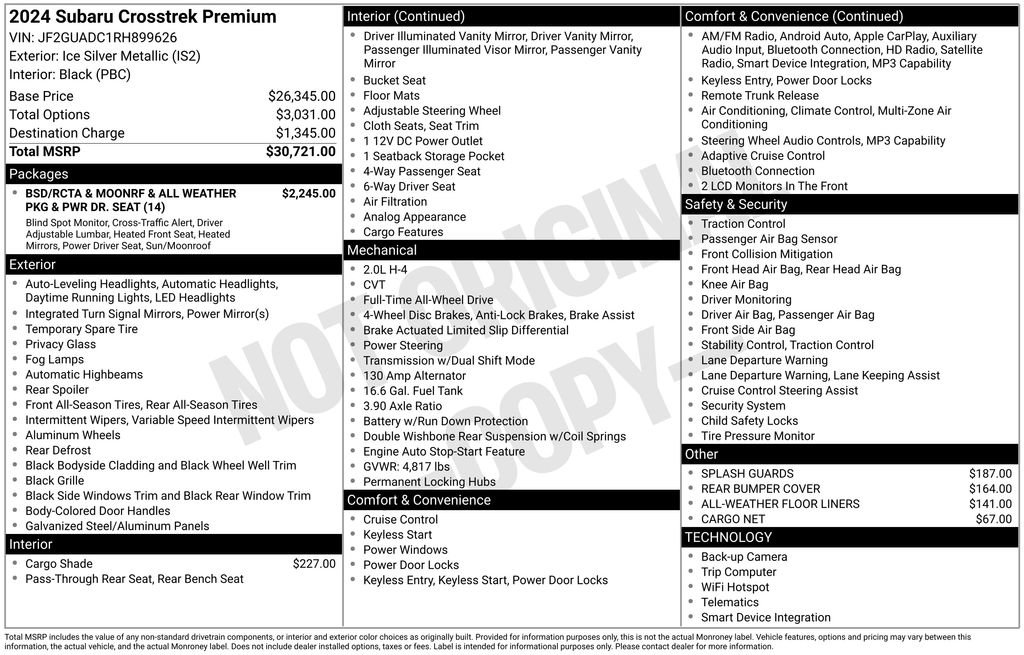 Certified 2024 Subaru Crosstrek 2.0i Premium AWD/4WD image 8