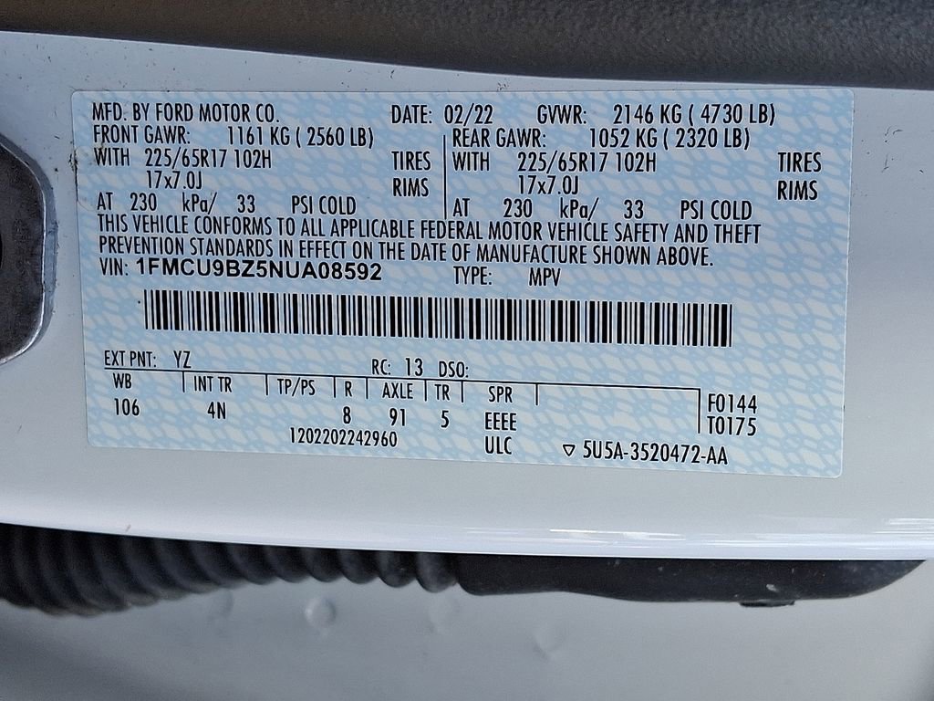 Used 2022 Ford Escape SE w/ Convenience Package image 29