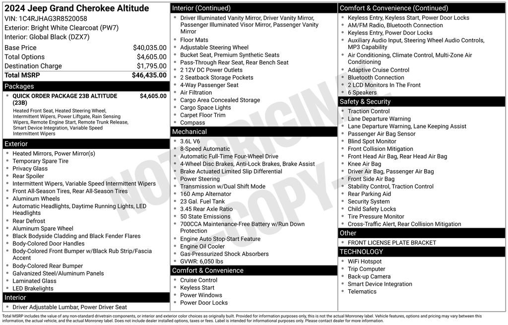 Used 2024 Jeep Grand Cherokee Altitude AWD/4WD image 52
