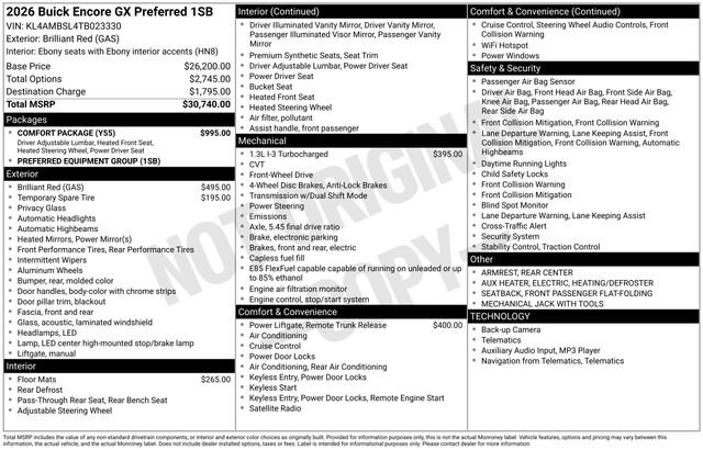 New 2026 Buick Encore GX Preferred w/ Comfort Package image 3