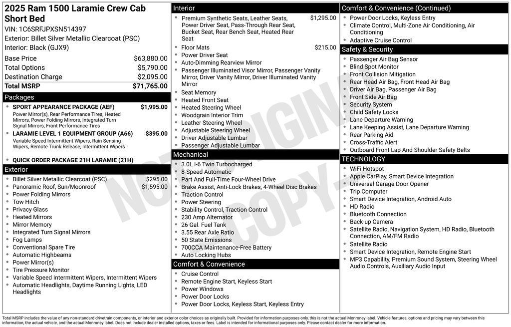 Used 2025 RAM 1500 Laramie w/ Sport Appearance Package image 45
